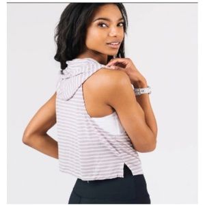 Zyia Gray striped sleeveless hoodie. Gently used, only wore once. Size Medium